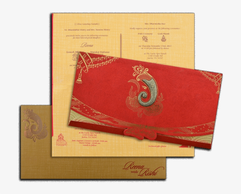Hindu Wedding Cards - Envelope, transparent png #8925861