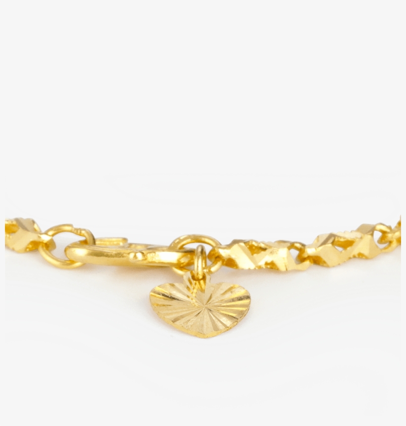 22ct Indian Gold Heart Charm Ladies Bracelet - Necklace, transparent png #8925966