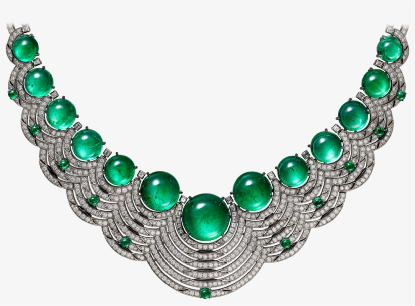 High Jewellery Necklace White Gold, Emeralds, Onyx, - Collares De Esmeraldas, transparent png #8926412