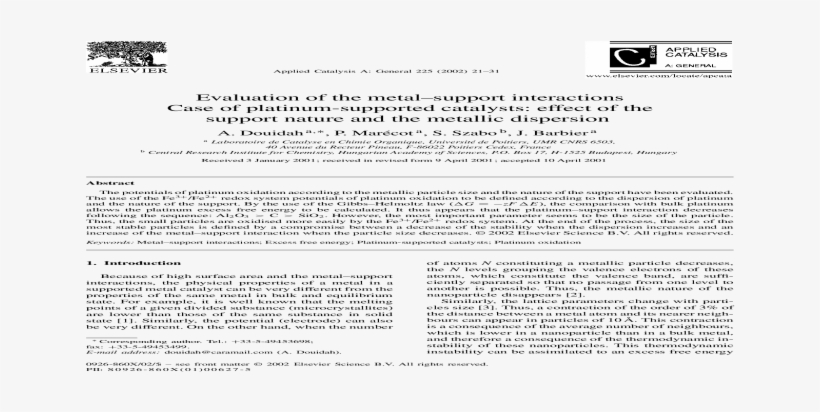 Evaluation Of The Metalsupport Interactions - Document, transparent png #8926804