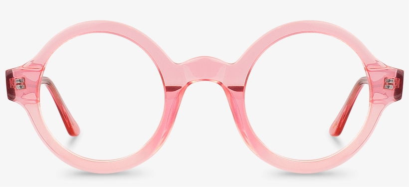 Front View Of Arthur Round Glasses Made From Pink Acetate - Sunglasses, transparent png #8927437