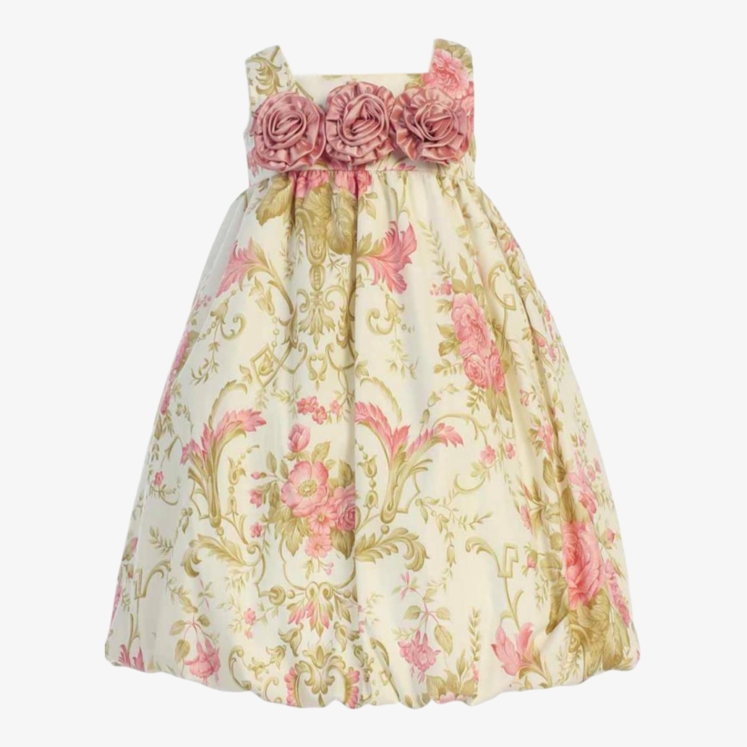 Uncategorized Dusty Rose Floral Print Cotton Easter - Dress, transparent png #8928030