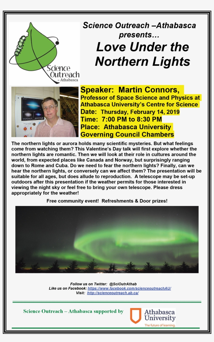 Love Under The Northern Lights Science Outreach Athabasca - Pamphlet Design, transparent png #8928769