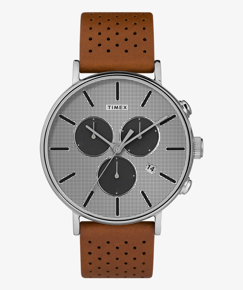 Fairfield Chronogaph Supernova™ 41mm Leather Strap - Timex Latest Mens Watches, transparent png #8929188