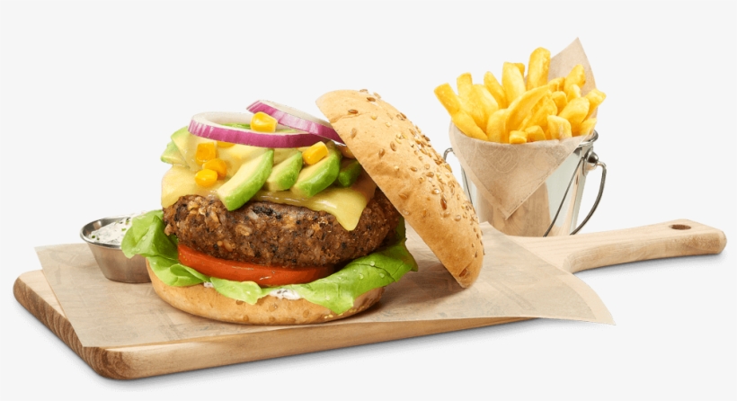 Prueba La Burger De Arroz Integral, Quinoa, Beans Y - Fosters Hollywood Hamburguesa Vegana, transparent png #8929857
