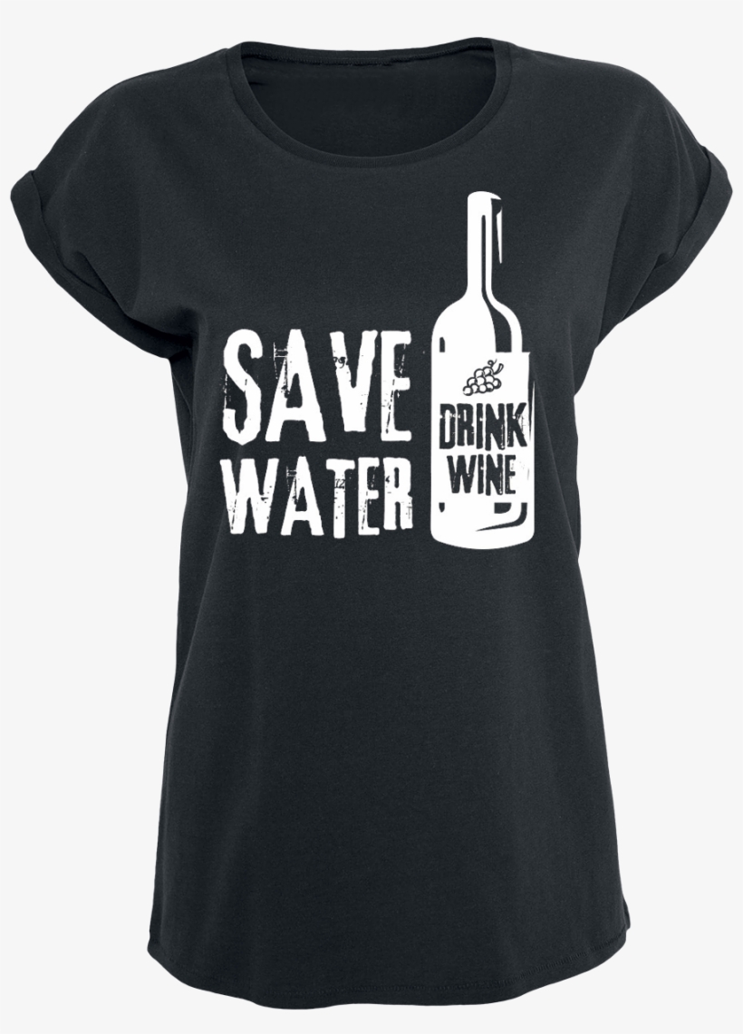Wein Ist Liebe Save Water Drink Wine Black T-shirt - Teacher Pun Shirts, transparent png #8930130