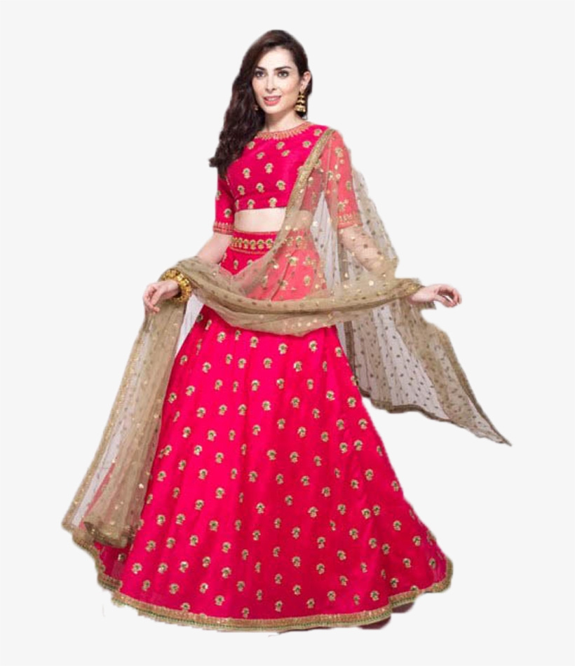 Png - Pink And Gold Lehenga, transparent png #8930398