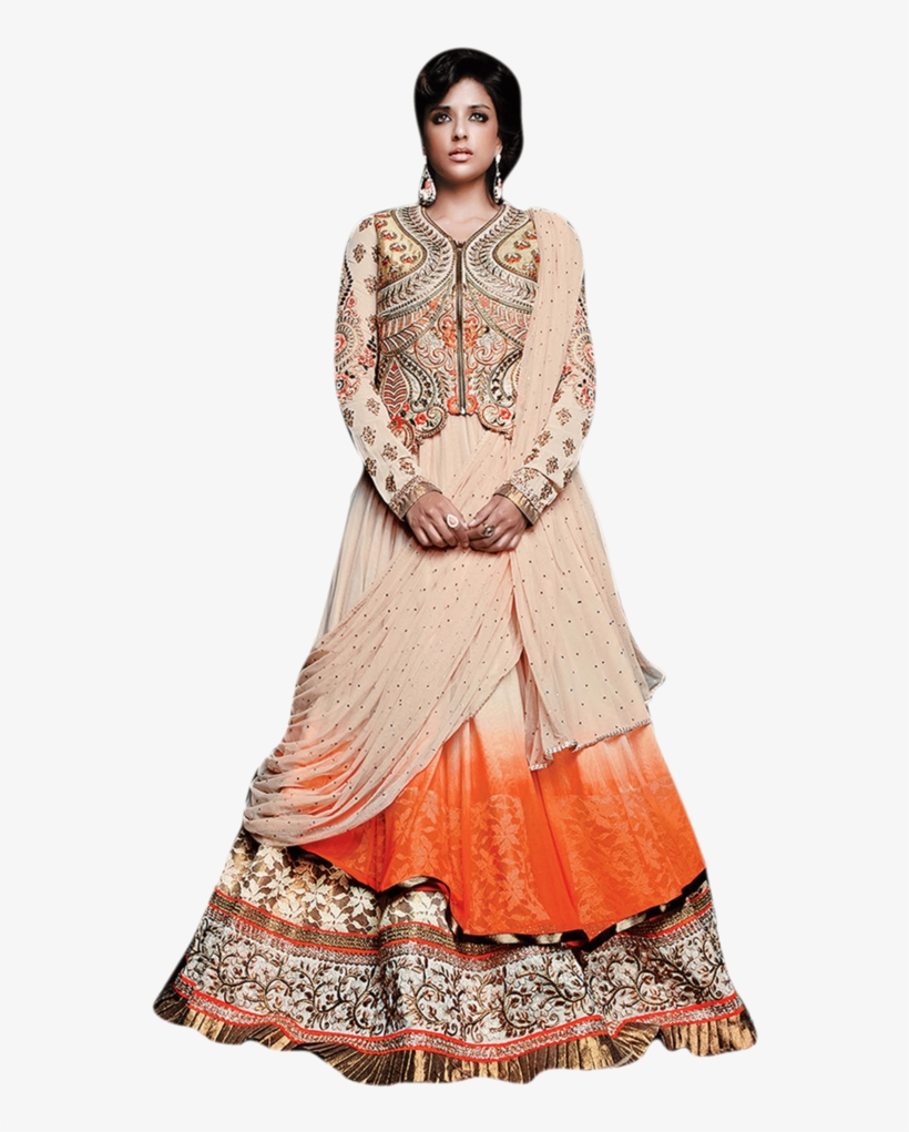 Women Silk Embroidered Lehenga Choli - Photo Shoot, transparent png #8931286