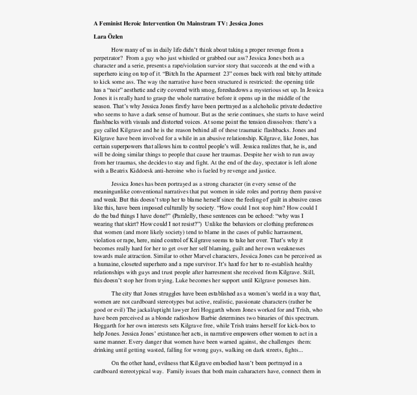 A Feminist Heroic Intervention On Mainstram Tv - Document, transparent png #8931439