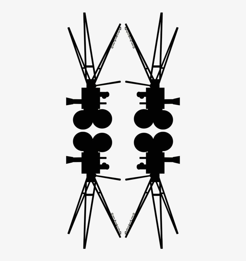 Vintage Movie Camera Silhouette Black & White Wallpaper - Movie Camera Silhouette, transparent png #8931625