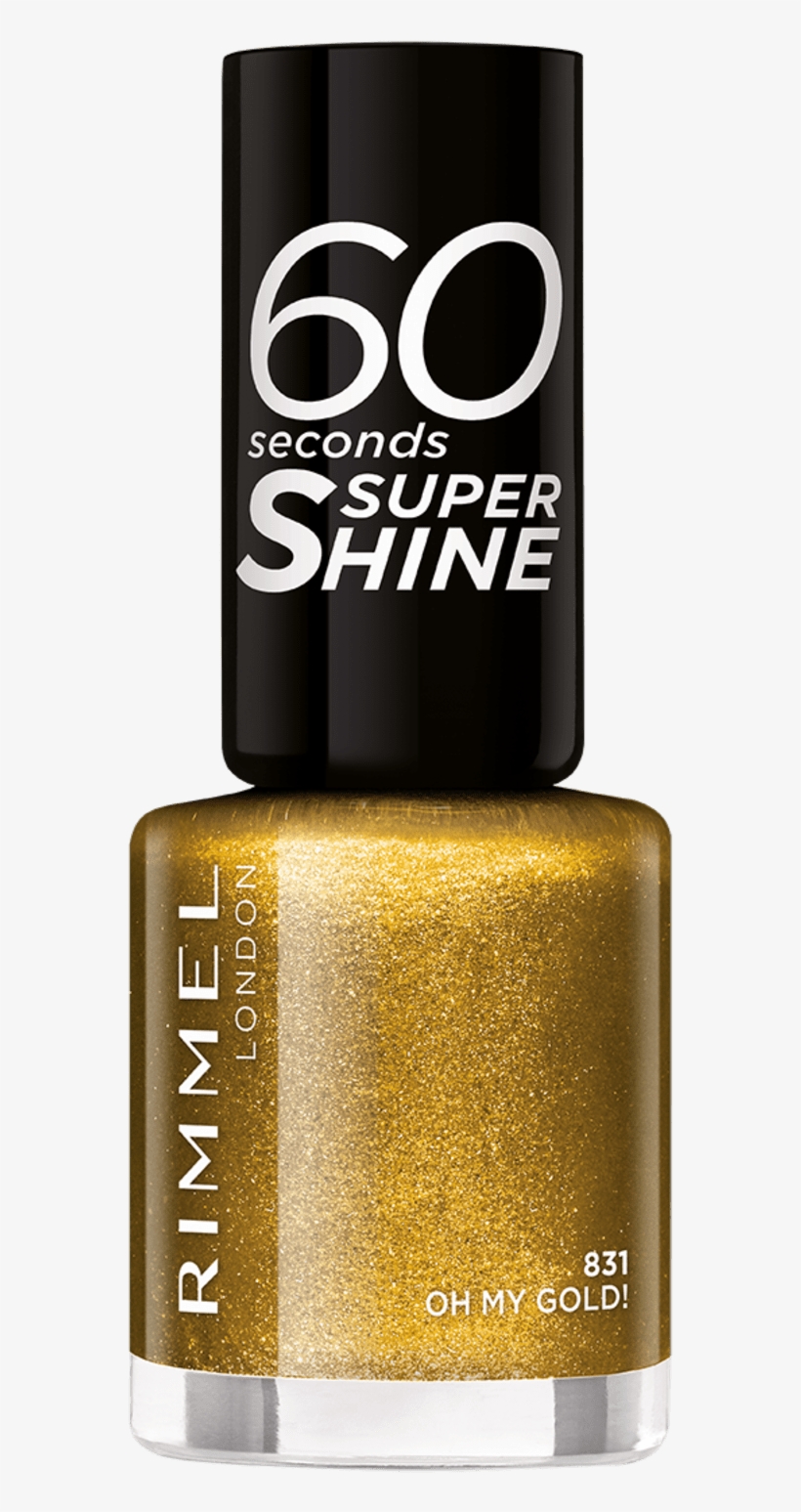 Xmas Party On 60 Seconds Glitter Nails - Rimmel 60 Seconds Nail Polish Gold, transparent png #8932100