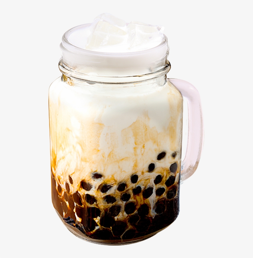 Brown Sugar Fresh Milk Tea With Boba - Glass Bottle, transparent png #8933167