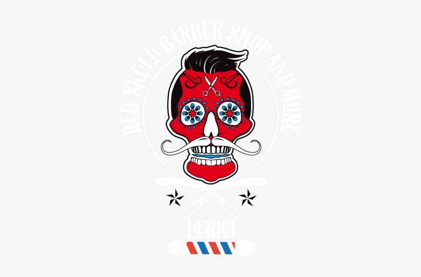 Red Skull Barber Shop - Illustration, transparent png #8933333