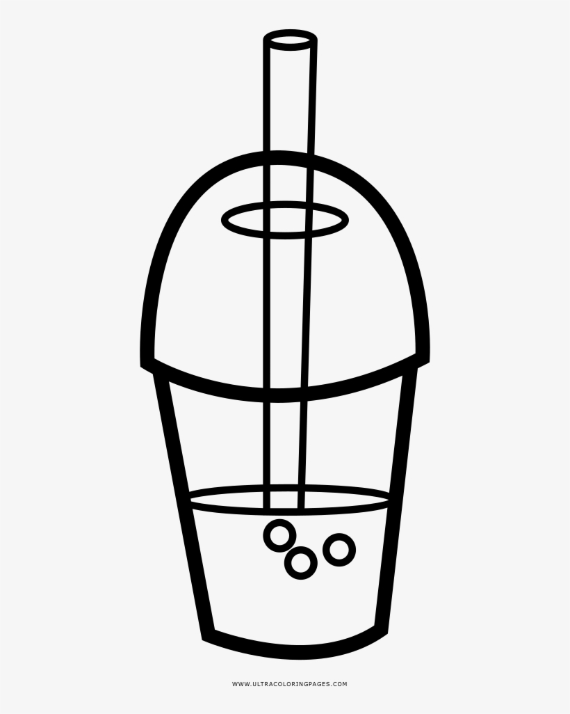 Boba Coloring Page   Line Art   Free Transparent PNG Download   PNGkey