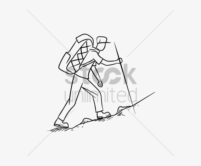 Hiker Drawing At Getdrawings - Line Art, transparent png #8935318