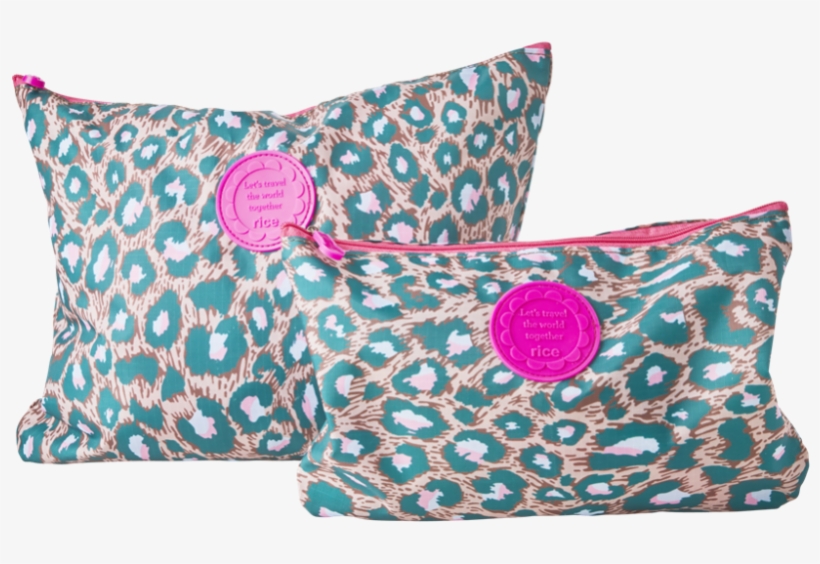 Set Of 2 Holiday Packing Pouches Leopard Print By Rice - Cushion, transparent png #8935362