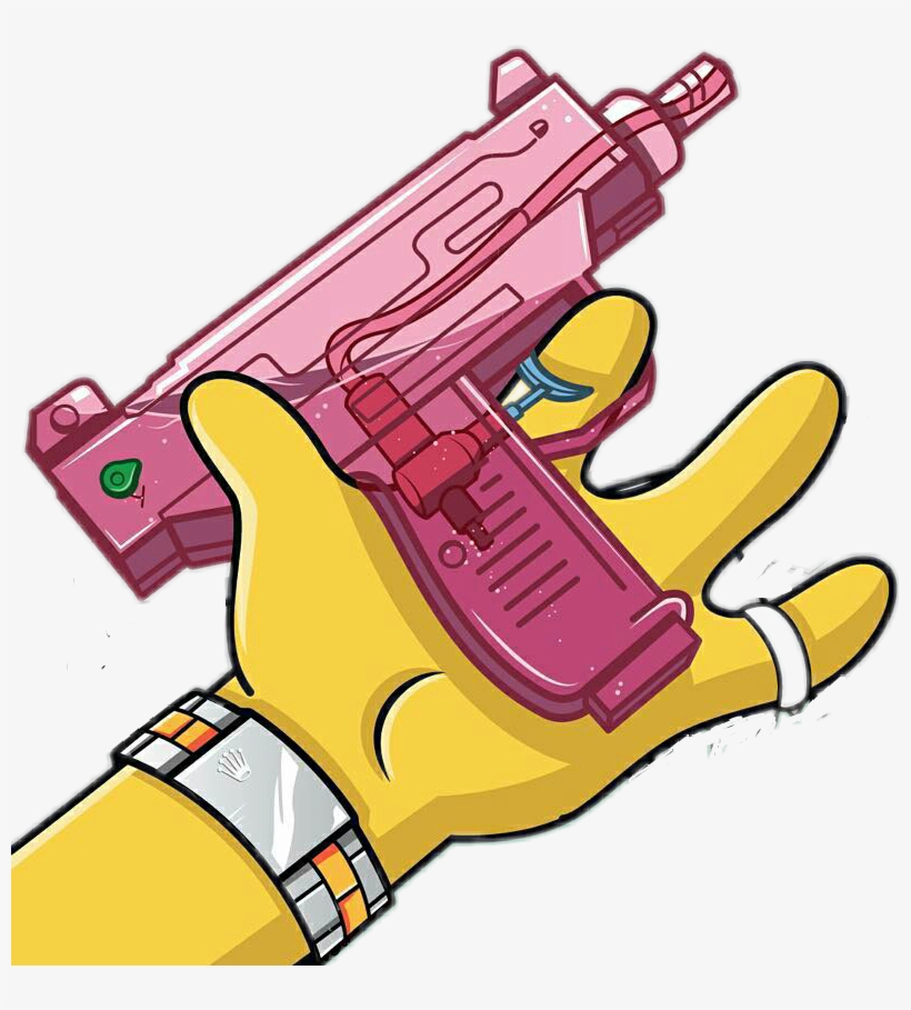 Savage Yellow Bartsimpson Pistola - Lean And Weed Cartoon, transparent png #8936834