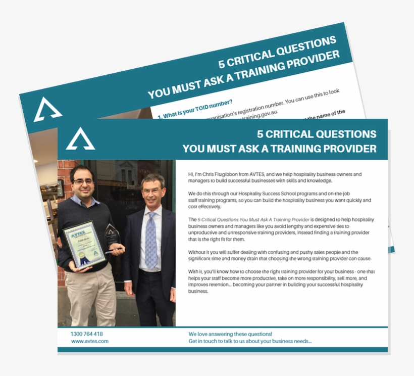 Consumer Guide To Hospitality Training - Brochure, transparent png #8937247