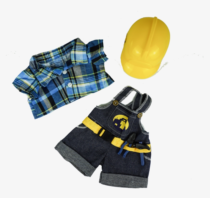 16″ Construction Worker With Hardhat - Tartan, transparent png #8937400