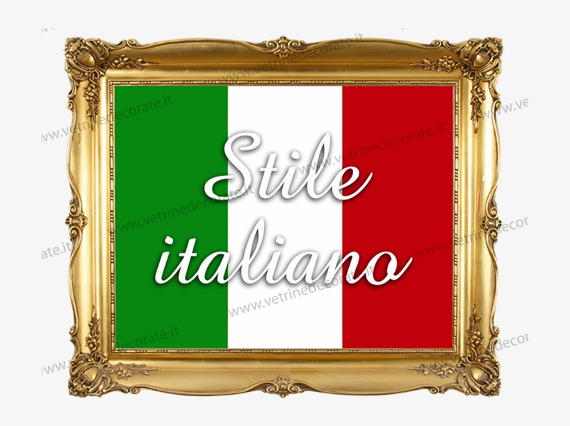 Golden Frame With Italian Style On Shop Window - Old Picture Frame Png, transparent png #8937937