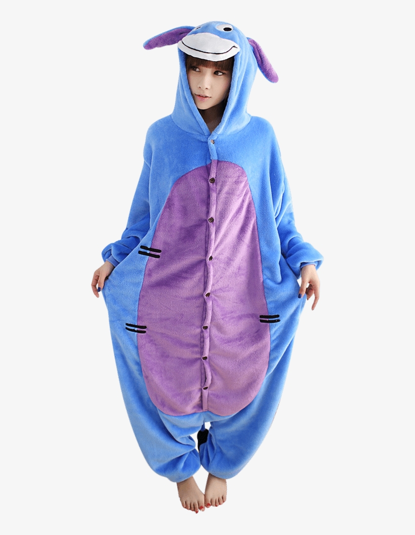 Eeyore Onesie 1 - Adult Eeyore Costume, transparent png #8938336