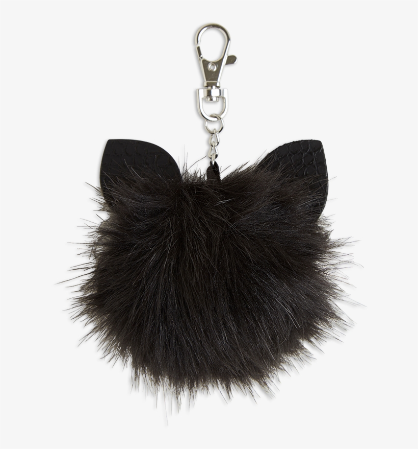 Pom Pom Keyring Black - Keychain, transparent png #8938852