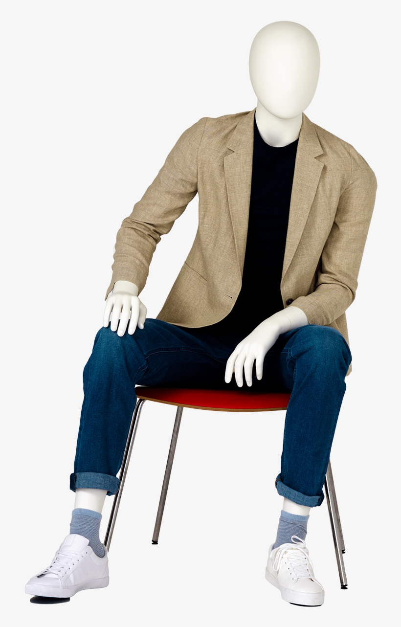 Basic Male Mannequin € 249,00 Each - Sitting, transparent png #8940340