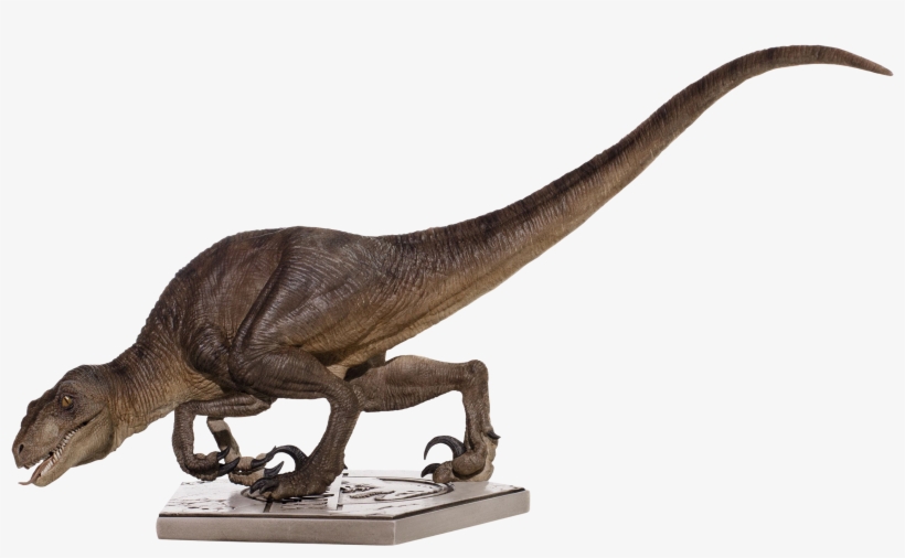 Crouching Velociraptor 1/10th Scale Statue - Iron Studios Jurassic Park Velociraptor, transparent png #8940808