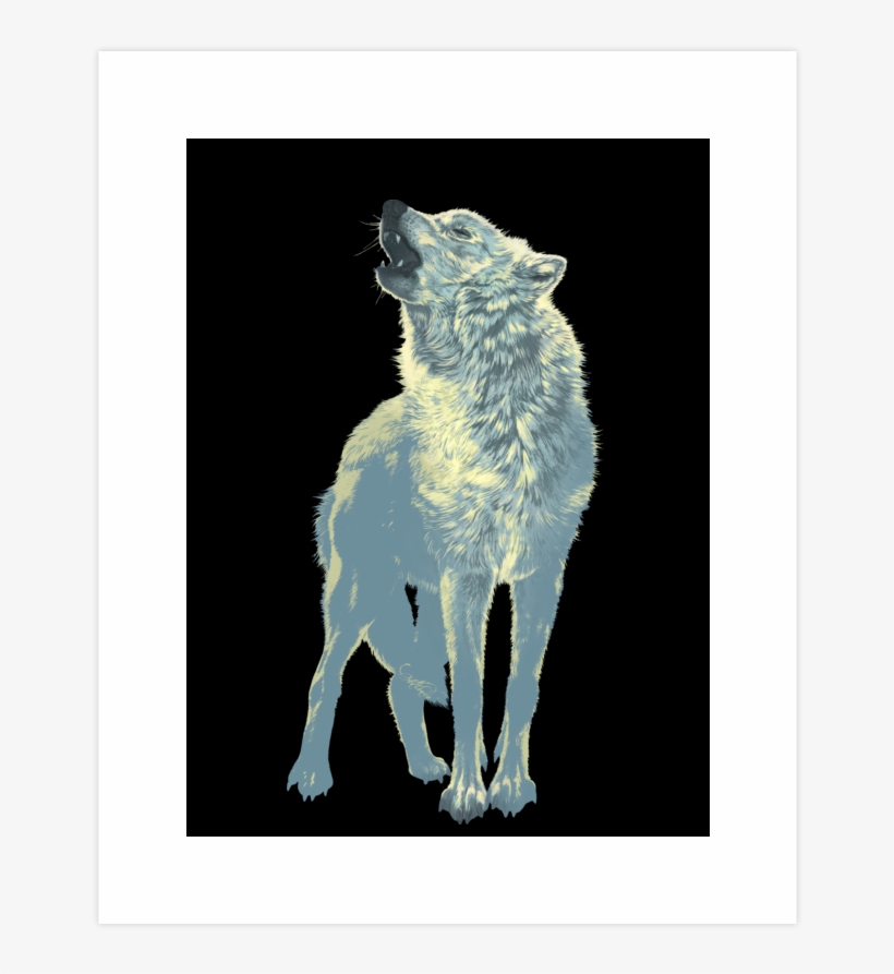 Lone Wolf Howling Blue Art Print, transparent png #8941843