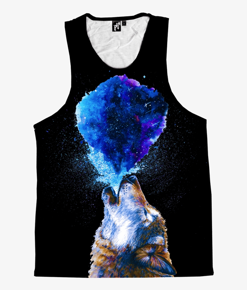 Black All Over Howling Wolf Tank - Active Tank, transparent png #8942186