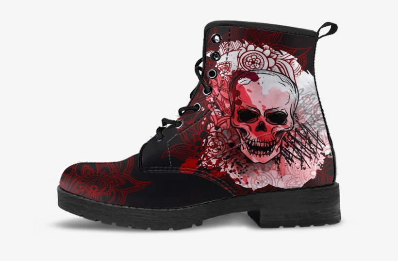 Skull Obsession Red & Black Skull Boots Ii - Betty Boop Boots, transparent png #8943744