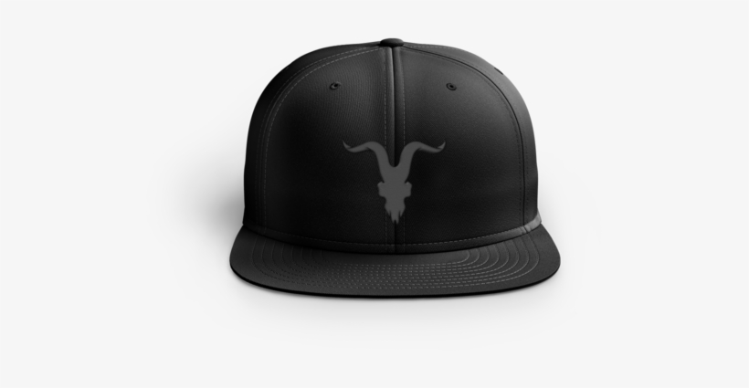 Black Snap Back Cap W/ Black Skull Logo - Baseball Cap, transparent png #8945049