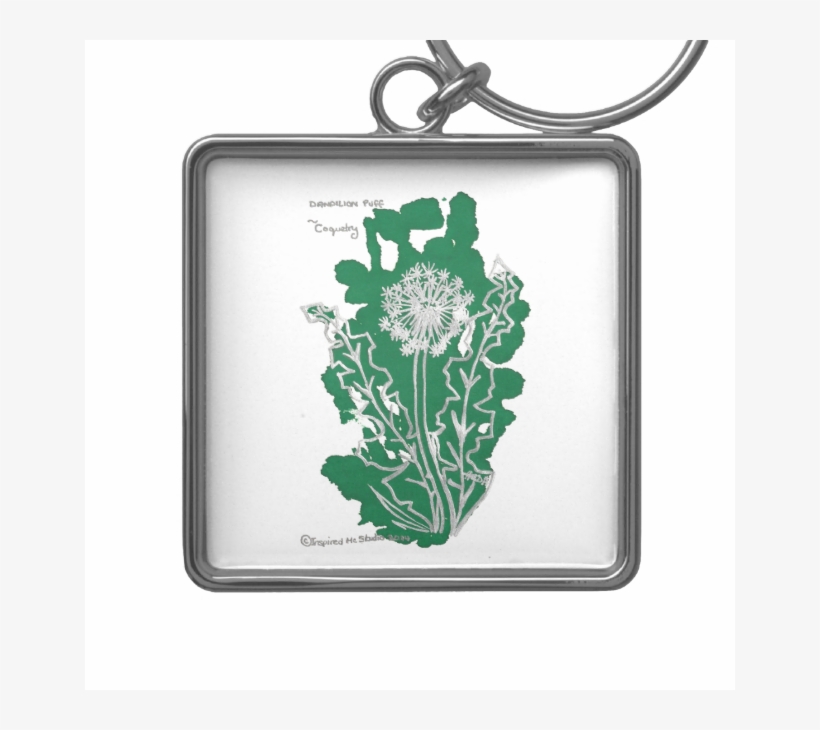 Coquetry, Floriography Inkblot Dandelion Drawing Key - Keychain, transparent png #8945055