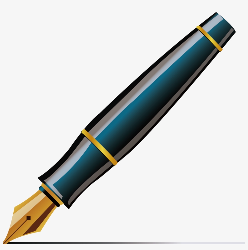 Fountain Pen Ballpoint Pen Quill Clip Art - Ink Pen Vector Png, transparent png #8945625