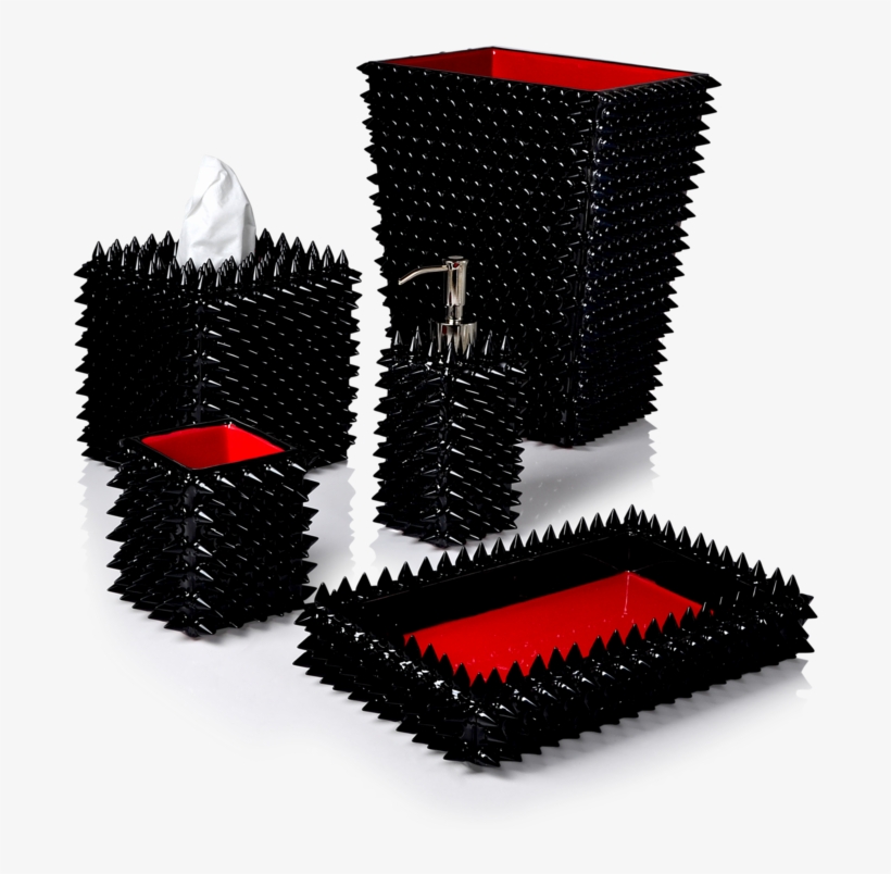 Quill Black Cones Embedded In Black Enamel With Red - Brush, transparent png #8946044