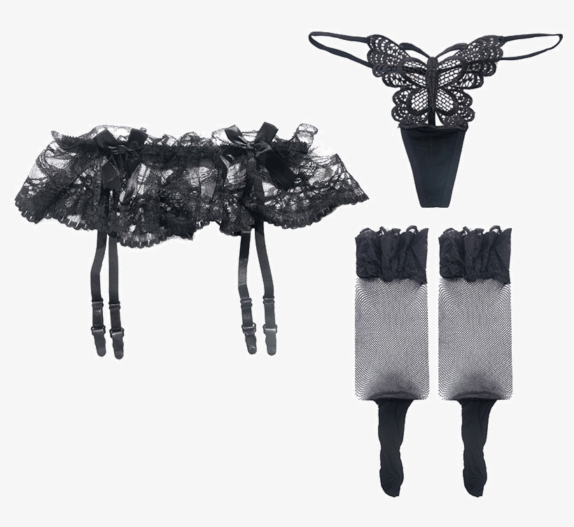 Confused Sexy Lace Garter Sling Stockings Fishnet Stockings - Mask, transparent png #8946275