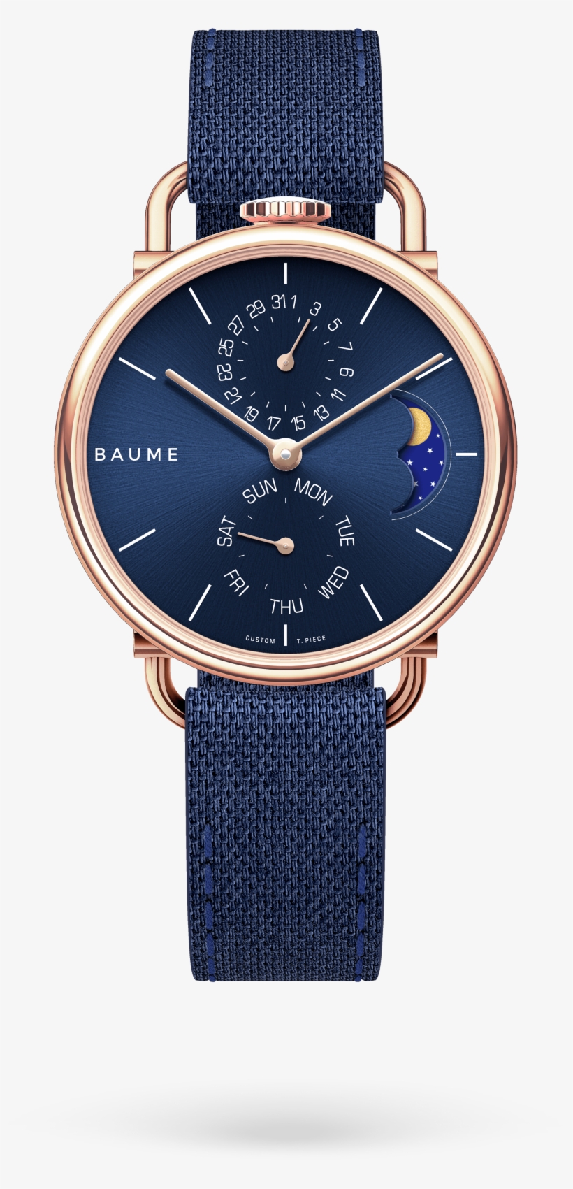 35mm Moonphase Unisex Custom Watch Miyota Golden Case - Watch, transparent png #8946813