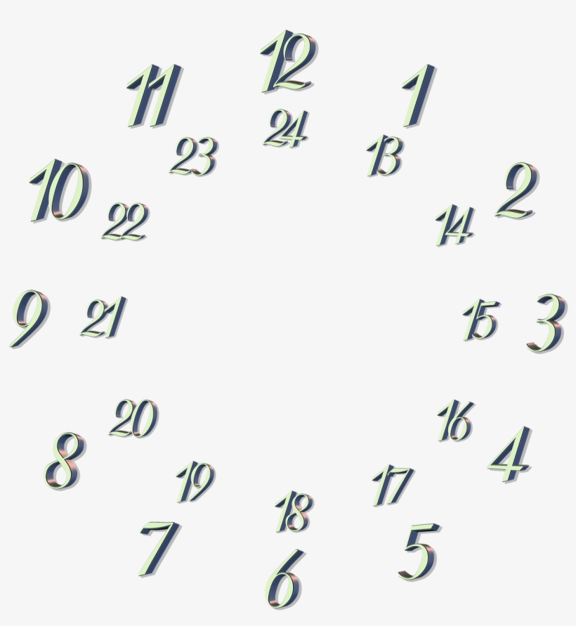 Clock Face Clock Dial - Klokke Med 24 Timer, transparent png #8947185