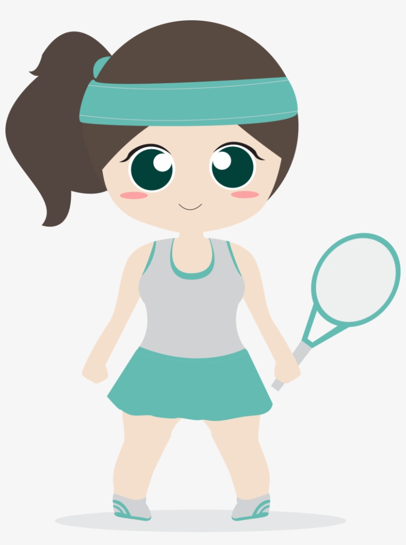 Collection Of Free Tennis Vector Sports Illustration - Gambar Atlet Bulu Tangkis Kartun, transparent png #8948126