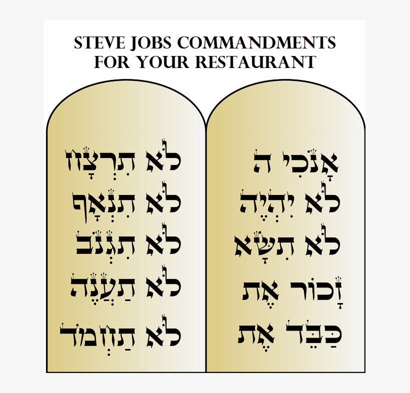 Steve Jobs Commandments For Your Restaurant - Handwriting, transparent png #8949486