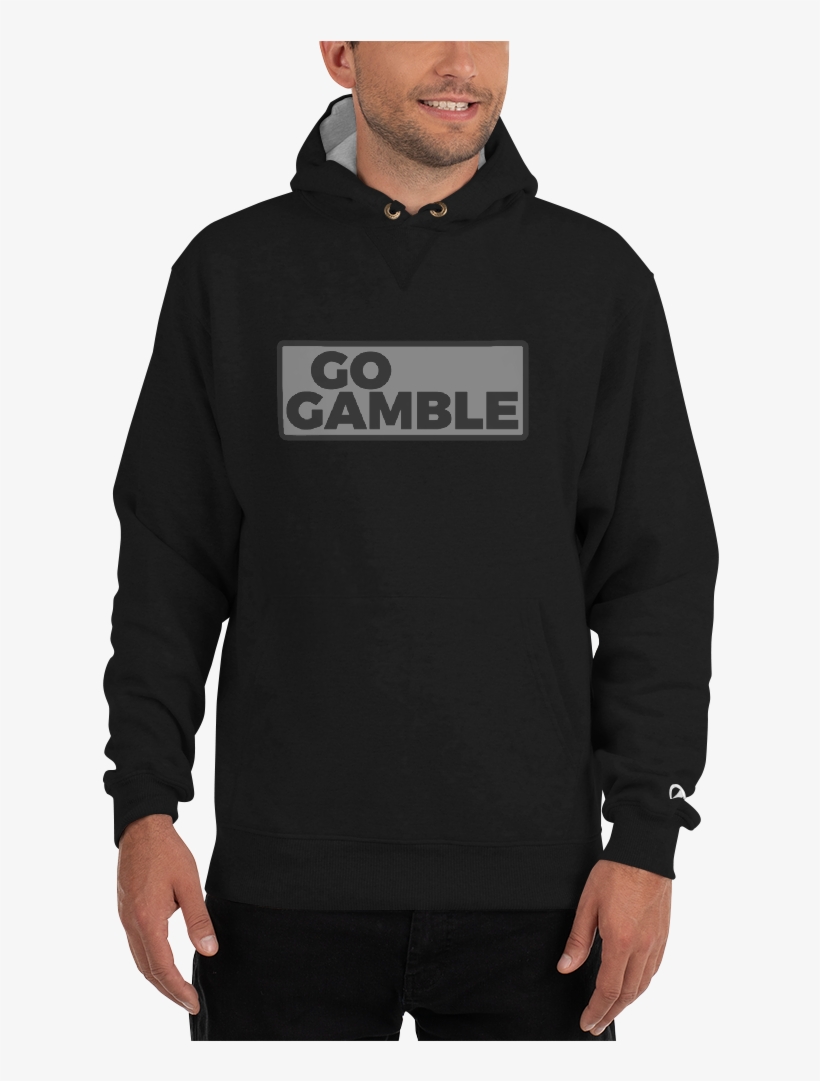Black Go Gamble Logo Champion Hoodie - Sweatshirt, transparent png #8950653