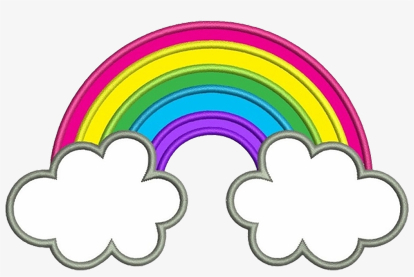 Arcoiris Sticker - Rainbow Machine Embroidery Applique, transparent png #8951415