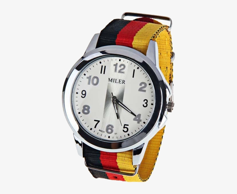 Brand Miler Nylon Watch Band Germany Flag Strap Summer - Analog Watch, transparent png #8951626