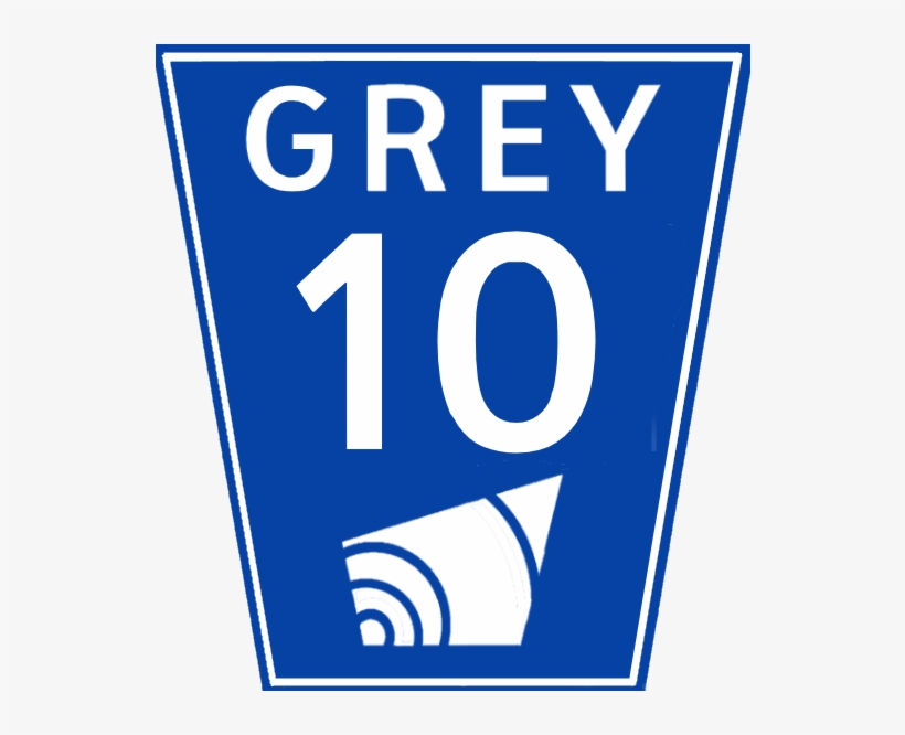 Grey Road 10 Sign - Sign, transparent png #8952176