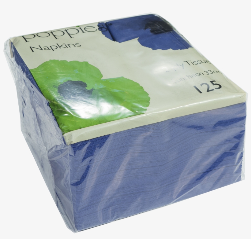 125 33cm X 33cm 2 Ply Blue Square Serviettes - Box, transparent png #8953344