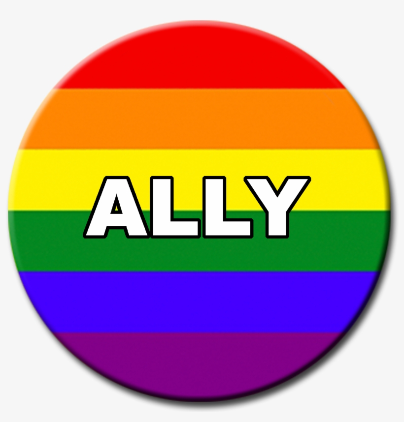 Rainbow Flag Ally Button - Ally Rainbow Flag, transparent png #8953610