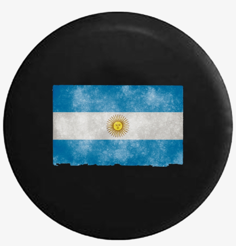Distressed Argentina Flag Rv Camper Spare Tire Cover - Circle, transparent png #8953892