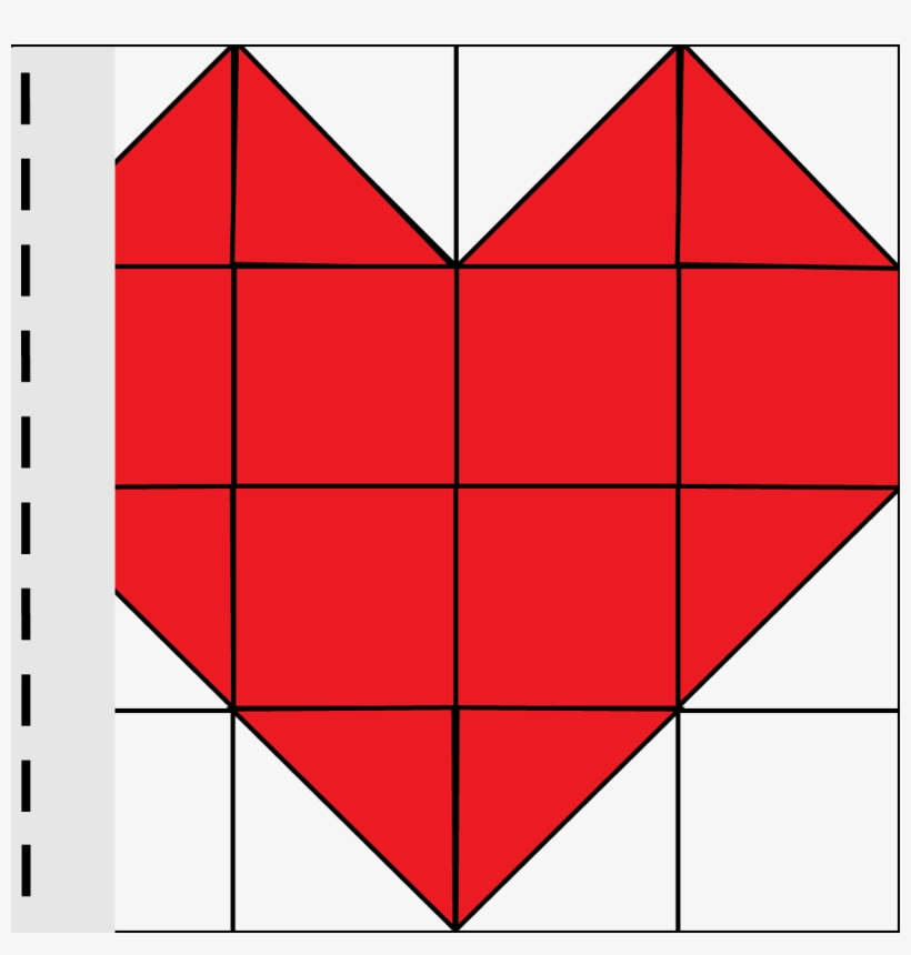 Heart Quilt Block With Left Border - Illustration, transparent png #8955310