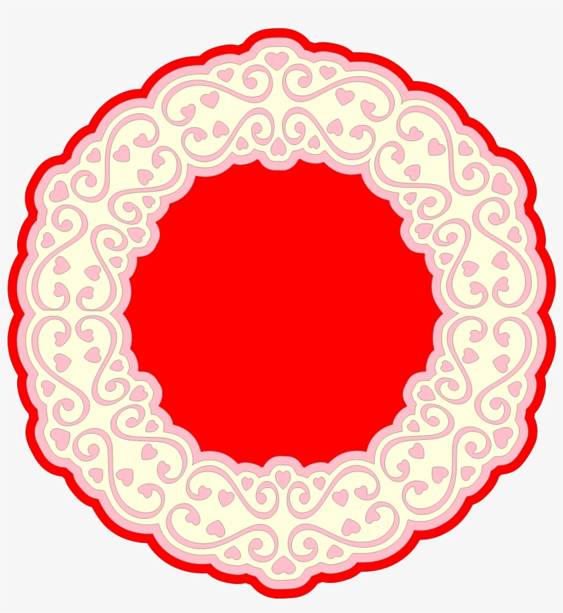 Heart Border For Doily - Circle, transparent png #8955382