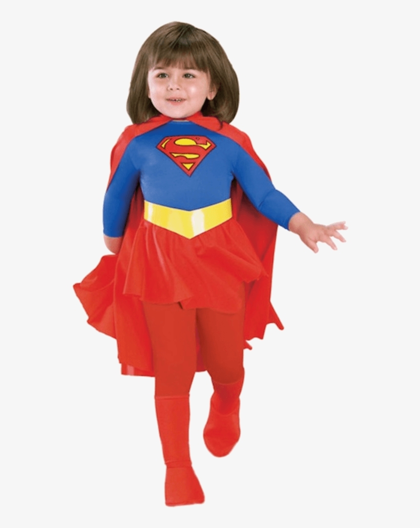 Child Supergirl Super Hero Costume - Super Girl Costume For Kids, transparent png #8957369